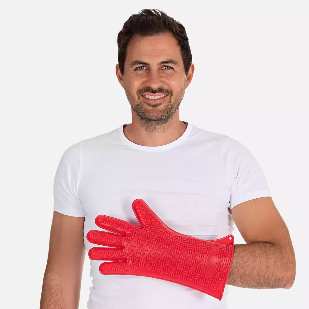 HygoStar 33216, Heatblocker Silicone Oven Gloves, 35 cm, Red, image 2