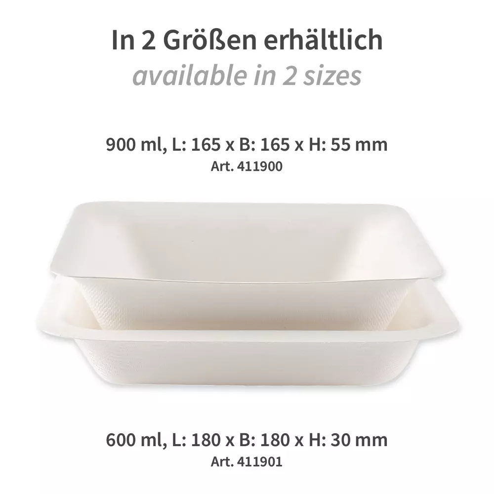 NATUREStar 411901, Eleganza Organic Bagasse Trays, 180 x 30 mm, 600 ml, image 3