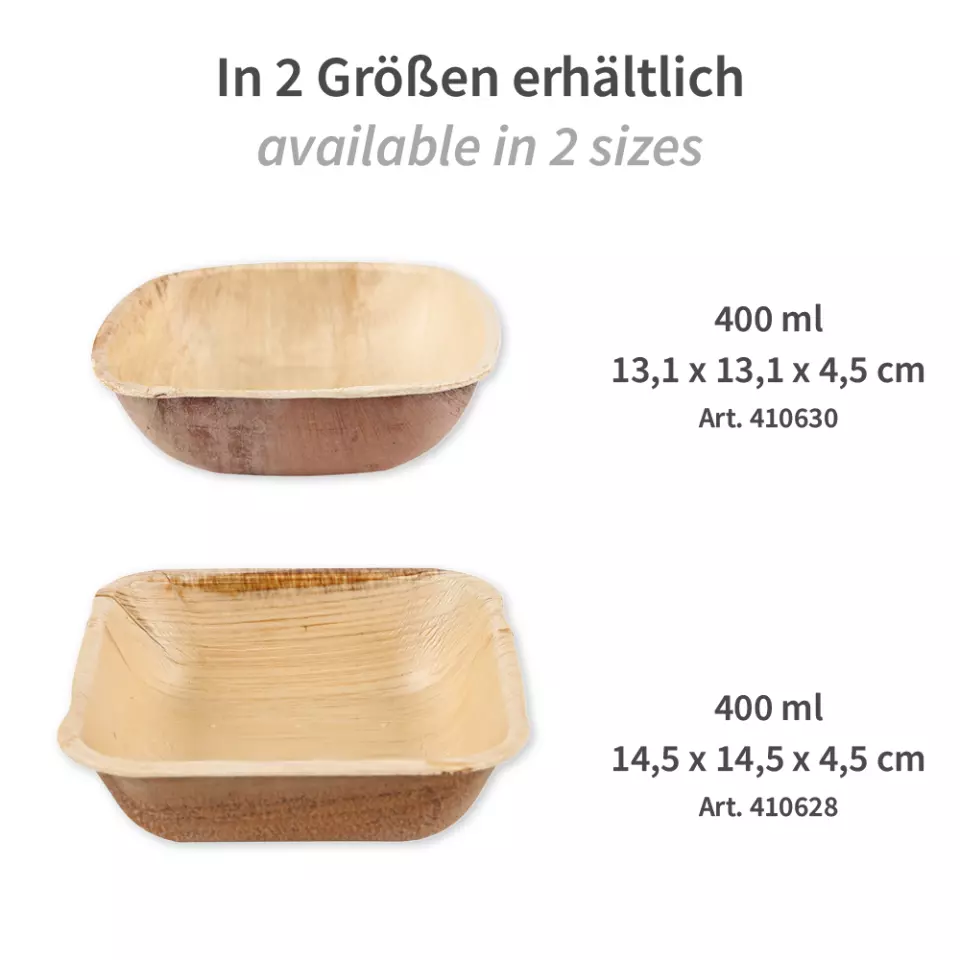 NATUREStar 410628, Bio-Palmblatt-Schalen, 400 ml, 145 x 145 mm, Quadratisch, image 9, gallery thumbnail