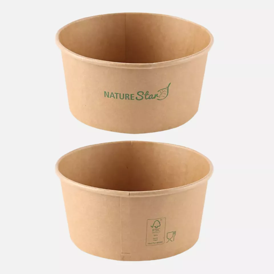 NATUREStar 417100, Caesar Organic Kraft Paper/PE Salad Bowls, 1000 ml, Ø 150 mm, FSC®-mix, image 4, gallery thumbnail