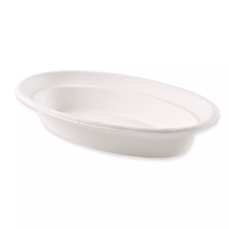 NATUREStar 41155, Organic Oval Bagasse Trays, 230 x 140 mm, 680 ml, image 2, gallery thumbnail