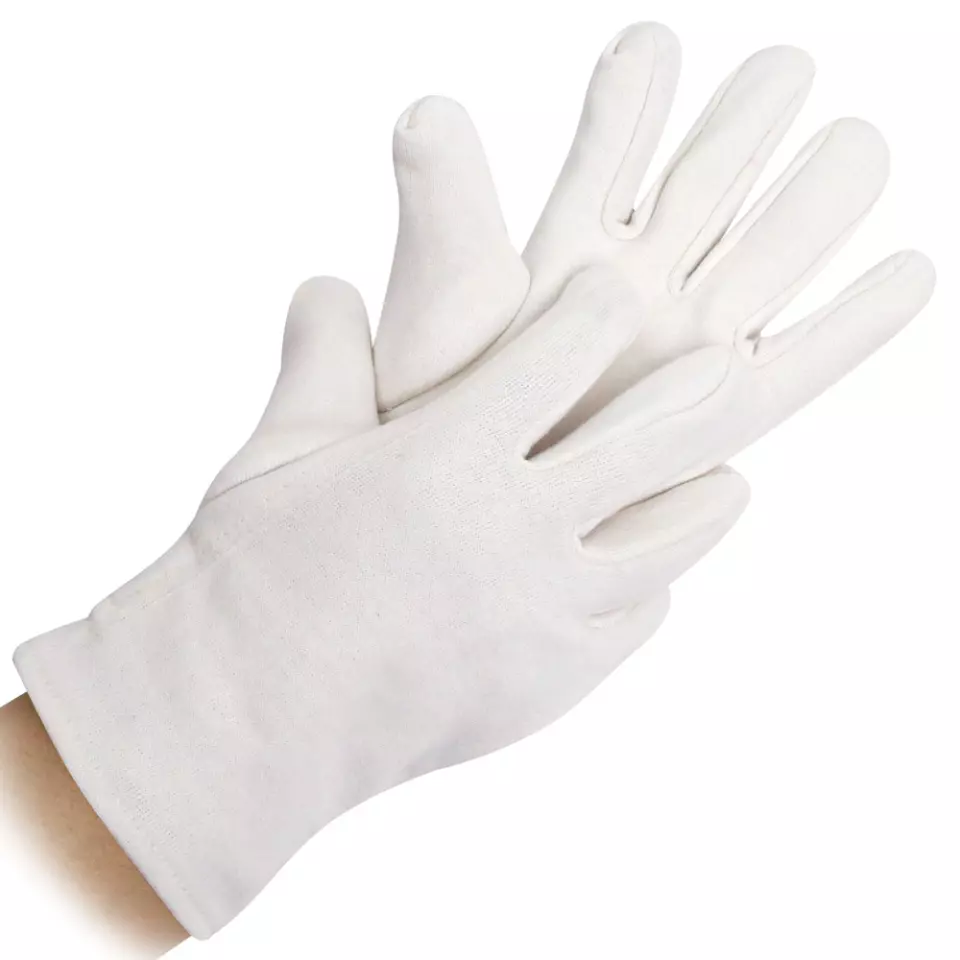HygoStar 331100, Doubled Cotton Gloves, One Size, White, image 1, gallery thumbnail