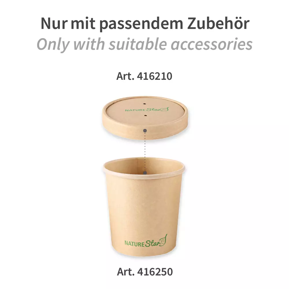 NATUREStar 416250, Minestrone Organic Soup Cups, 500 ml, ø 97 mm, 96 mm, Kraft Paper/PLA, image 6