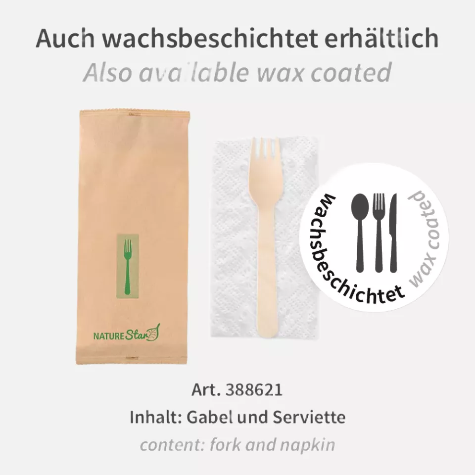 NATUREStar 388601, Organic Wood Cutlery Sets, Fork, FSC® 100%, image 5, gallery thumbnail