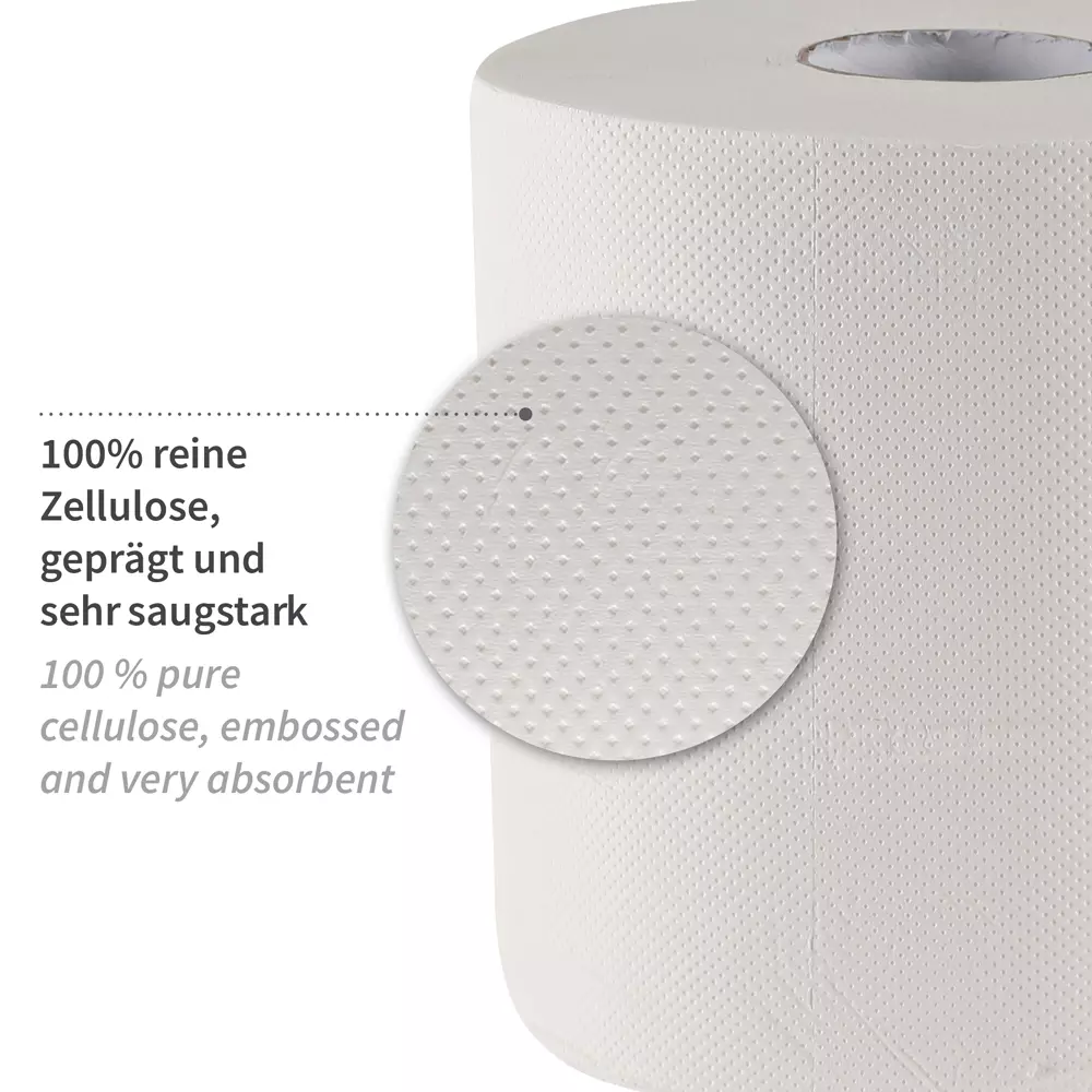 HygoClean 30412, 2-Ply Cellulose Paper Towel Rolls, Centerfeed, White, image 3