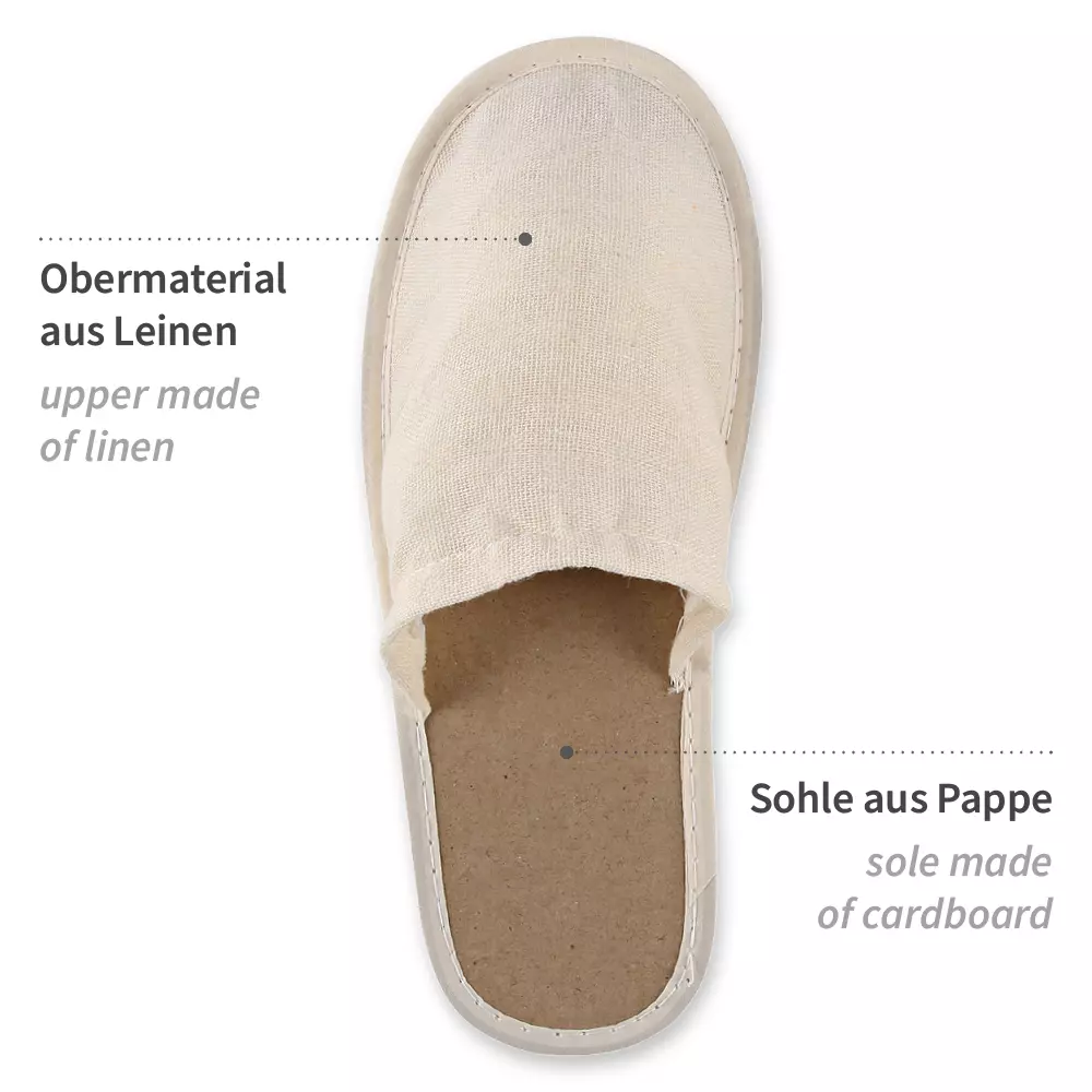 HygoStar 55531, Organic Closed Slippers, Linen/Cotton/Paper, Beige, image 3