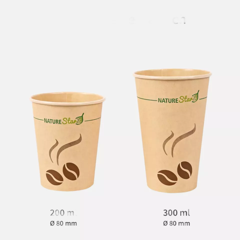 NATUREStar 406193, Mocca Bio-Kaffeebecher Kraftpapier/PLA, 200 ml / 8 oz, Ø 80 mm, FSC®-Mix, image 4, gallery thumbnail