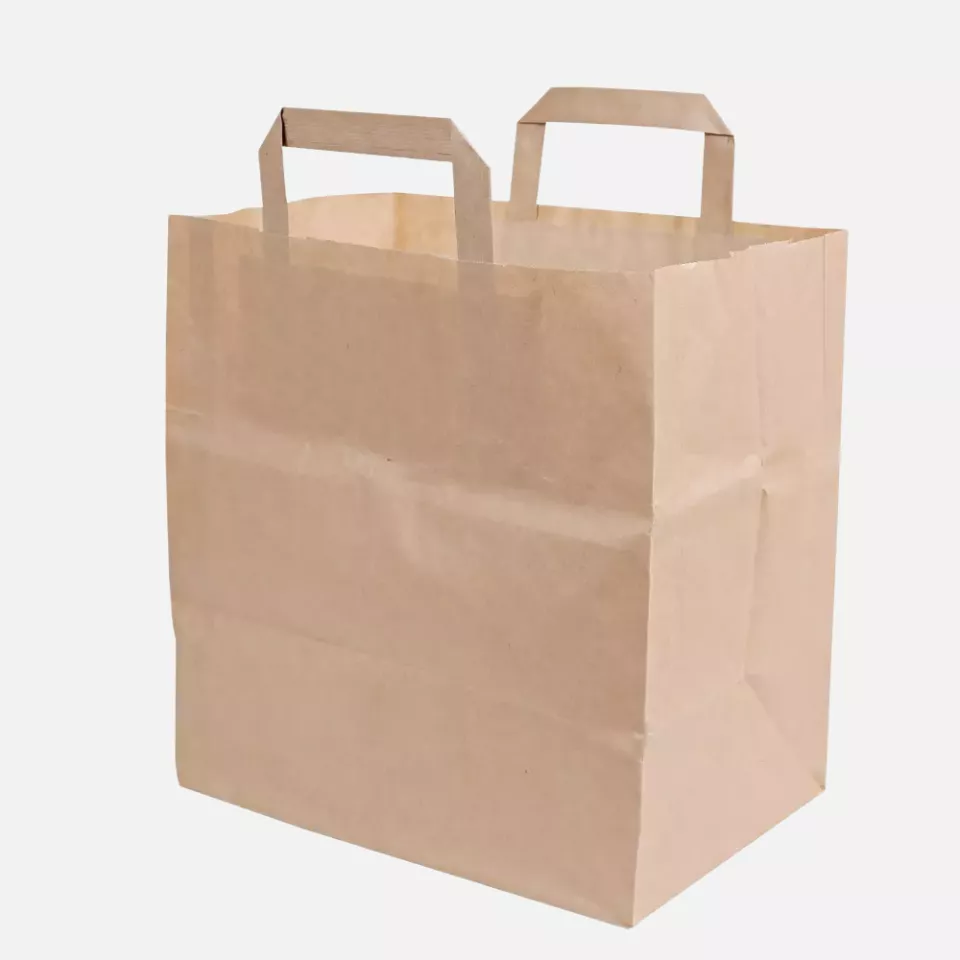 NATUREStar 35562, Kraft Organic Paper Carrier Bags, 260 + 170 x 250 mm, Brown, 70 g/m², image 1, gallery thumbnail