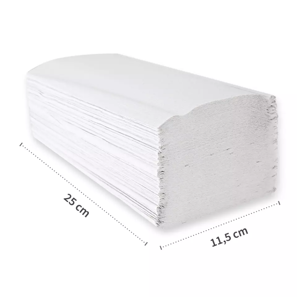 HygoClean 30460, Recycled Paper Hand Towels, 1-ply, V/ZZ-fold, White, image 2, gallery thumbnail