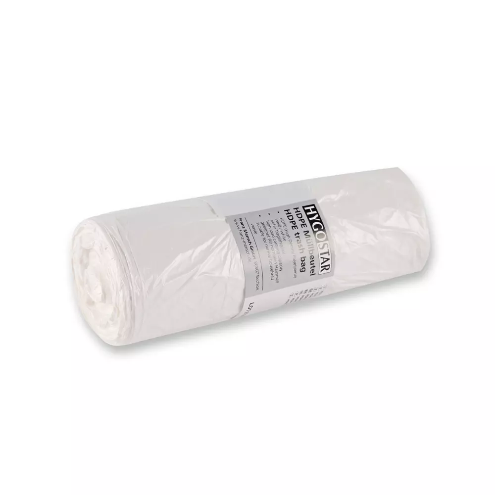 HygoClean 32791, HDPE Garbage Bags, Light, 65 l, White, Roll, image 1
