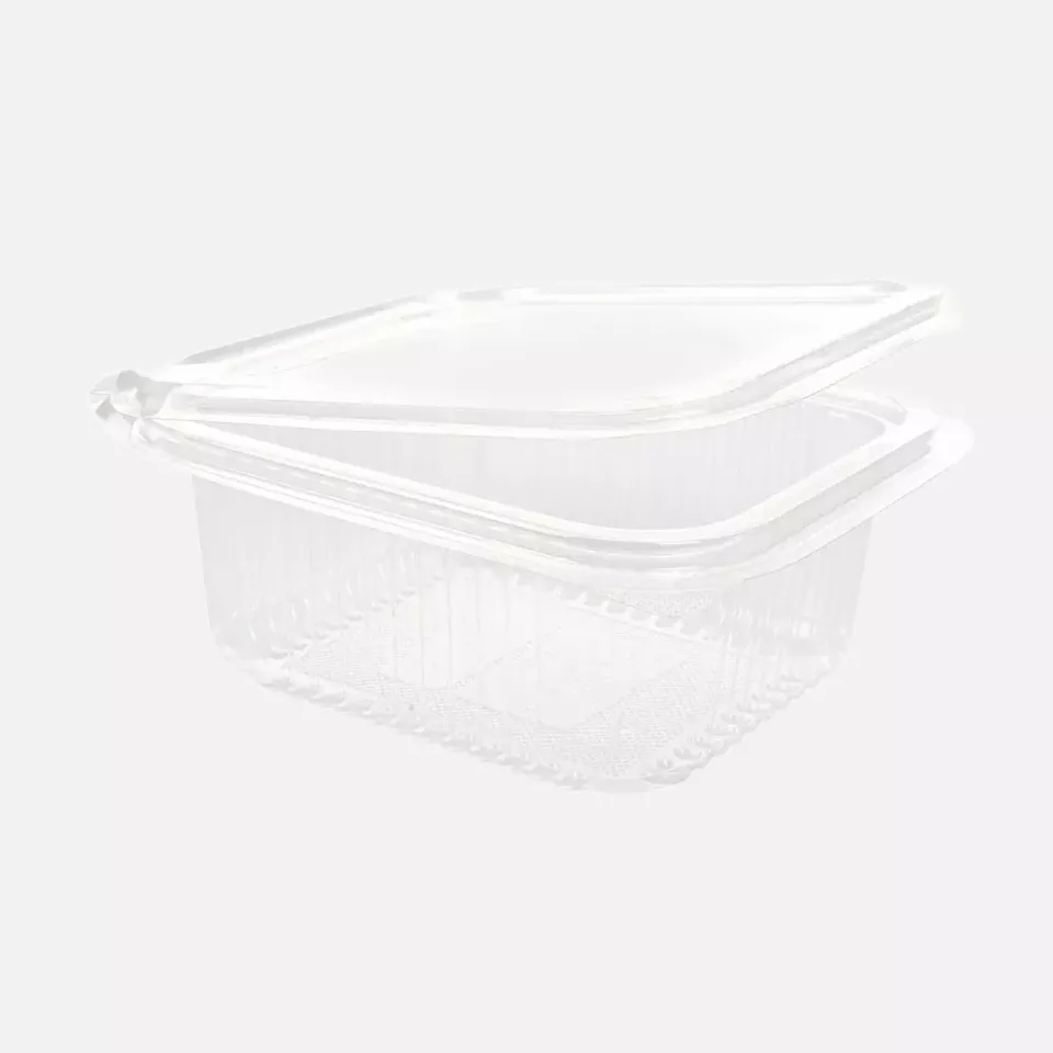 Franz Mensch 423902, Organic Rectangular PLA Deli & Salad Bowls with Hinged Lid, 500 ml, image 1, gallery thumbnail