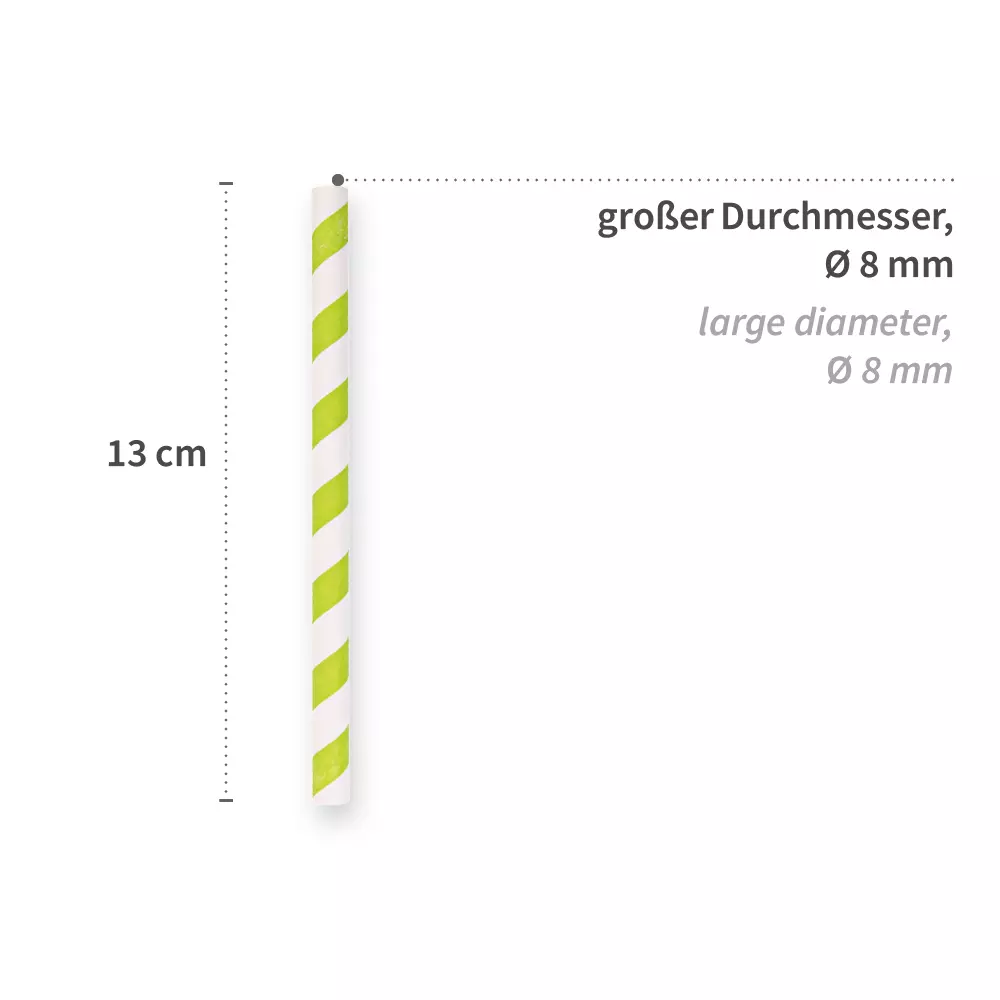 NATUREStar 421370, Cocktail Organic Paper Straws, FSC®-mix, green/white striped, ø 8 mm, 130 mm, image 4