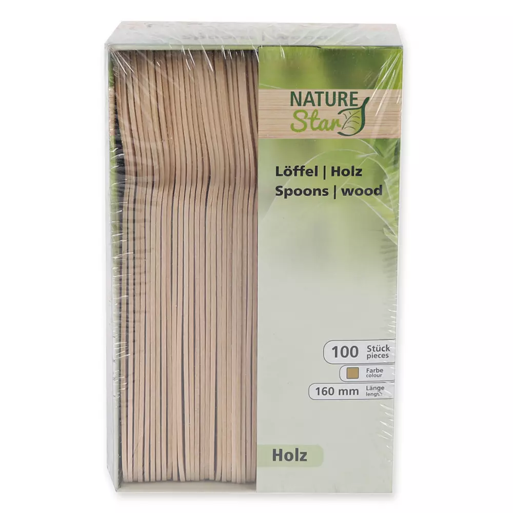 NATUREStar 38857, Organic Wood Spoons, 160 mm, Dispenser Box, image 2