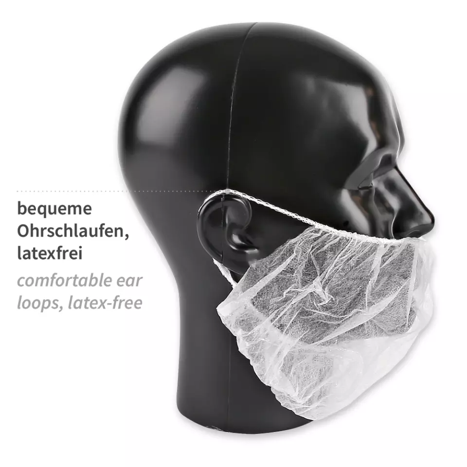 HygoStar 29220, PP Earloop Beard Covers, White, image 3, gallery thumbnail