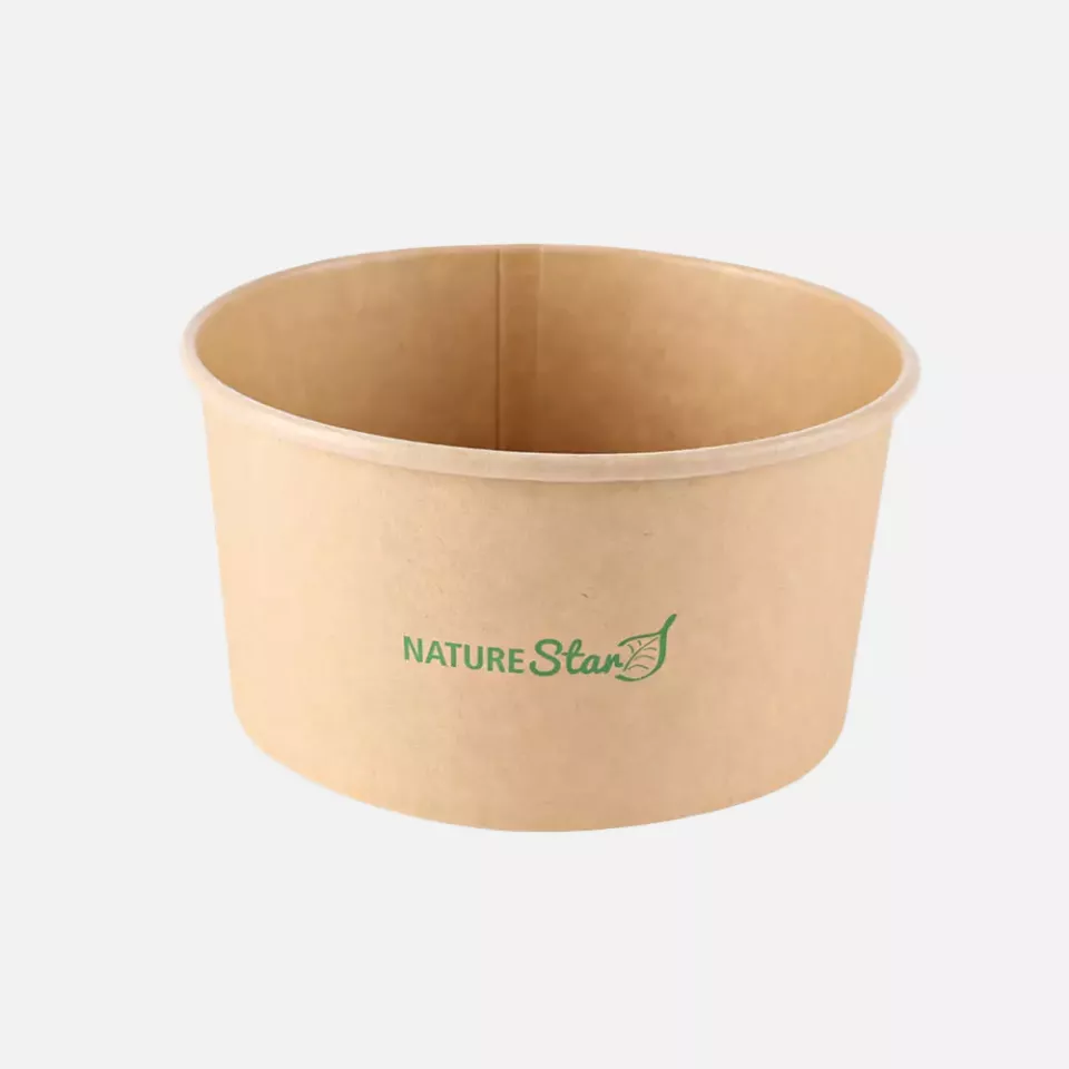 NATUREStar 416100, Caesar Organic Kraft Paper/PLA Salad Bowls, 1000 ml, Ø 150 mm, image 1, gallery thumbnail