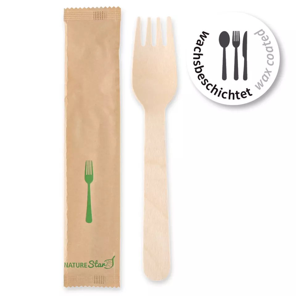 NATUREStar 388566, FSC® 100% Wood Organic Forks, 160 mm, Wax Coated, image 1, gallery thumbnail