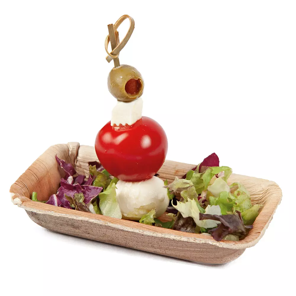 Franz Mensch 410631, Palm Leaf Fingerfood Trays, Organic, Rectangular, 115 x 65 mm, 25 ml, image 2