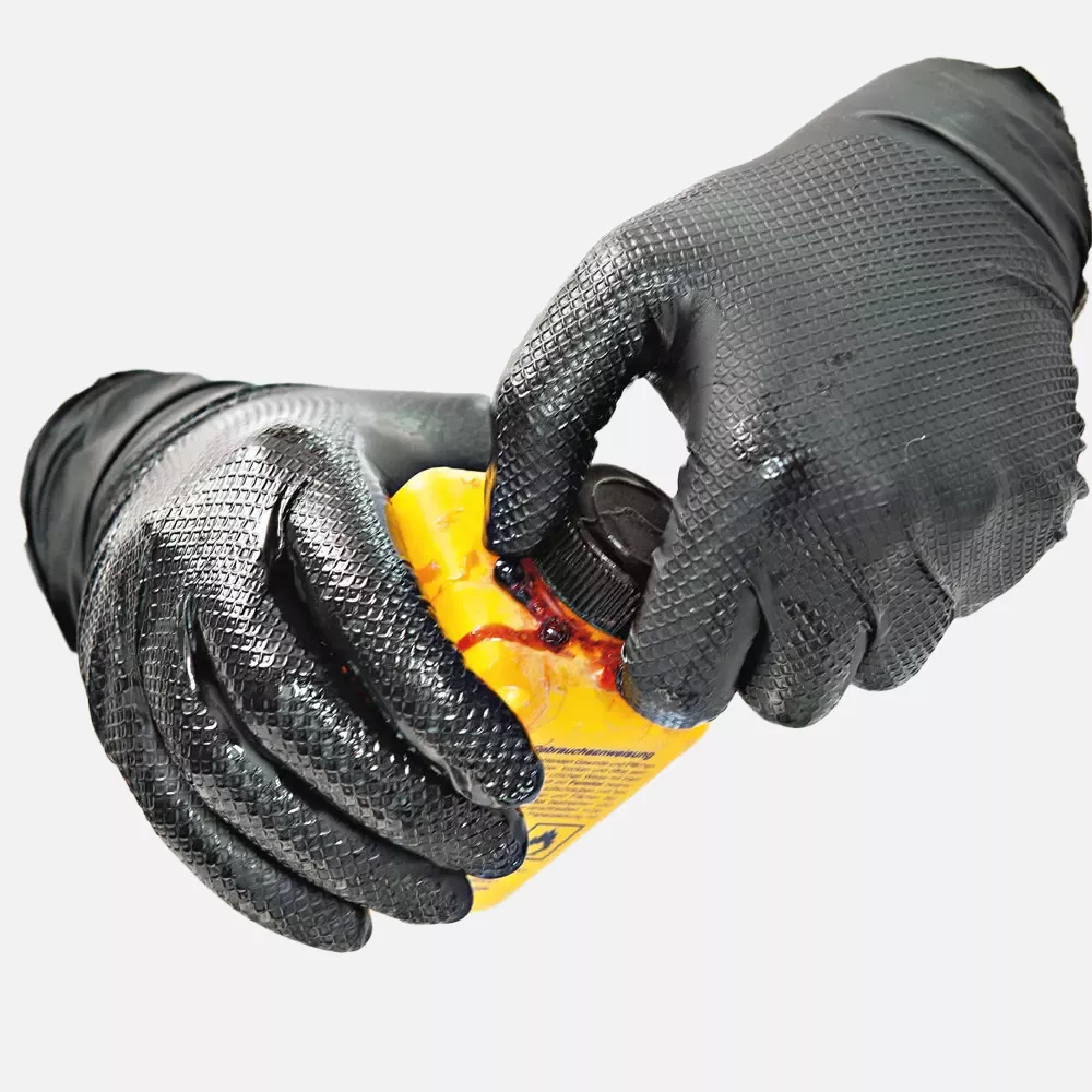 HygoStar 270828, Power Grip Powder-Free Nitrile Gloves, 11/XXL, Black, image 5