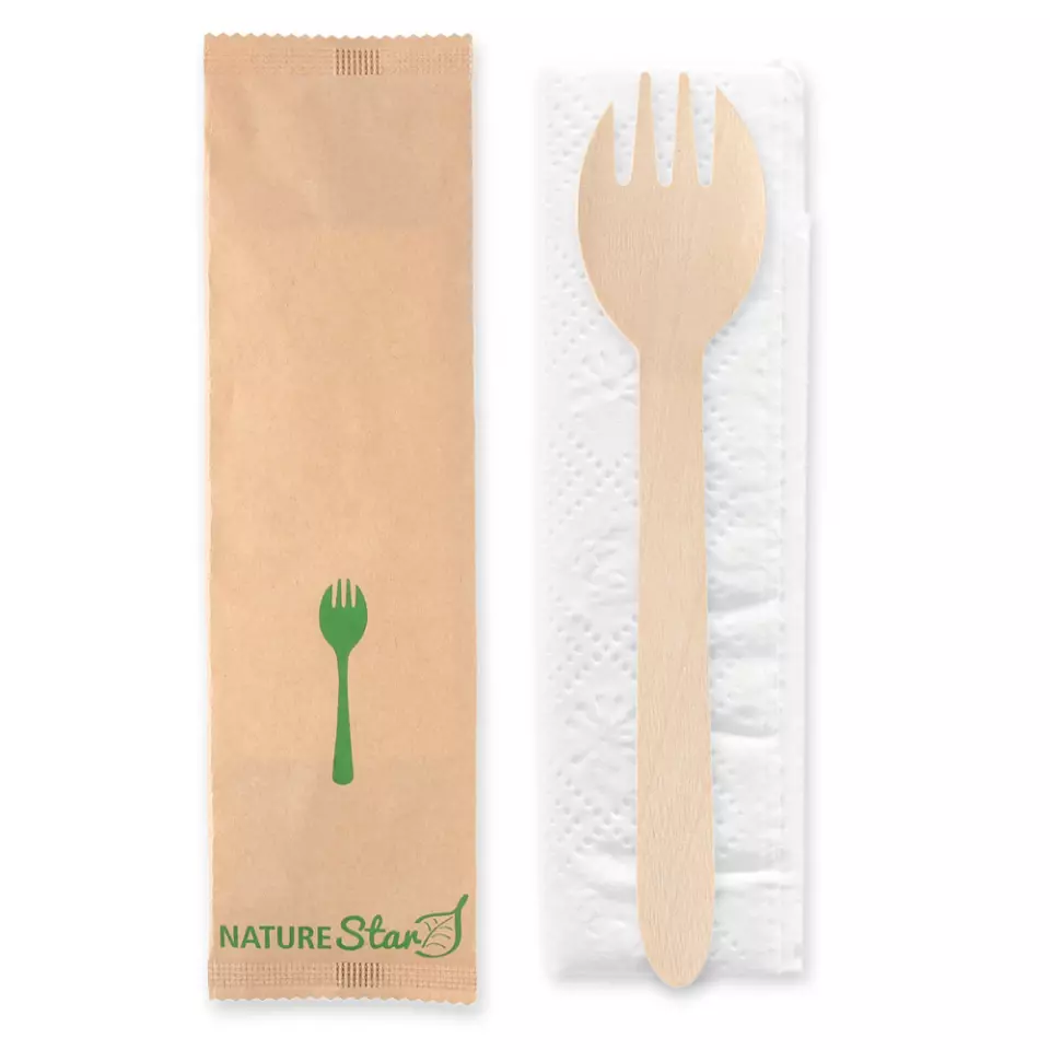 NATUREStar 388605, Spork Wood Cutlery Sets, FSC® 100%, image 1, gallery thumbnail