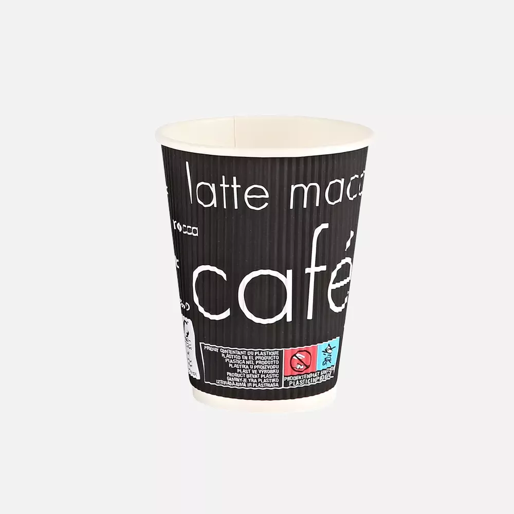 HygoStar 4029123, Riffel-Kaffeebecher aus Pappe/PE, 300 ml / 12 oz, ø 90 mm, FSC®-Mix, image 1