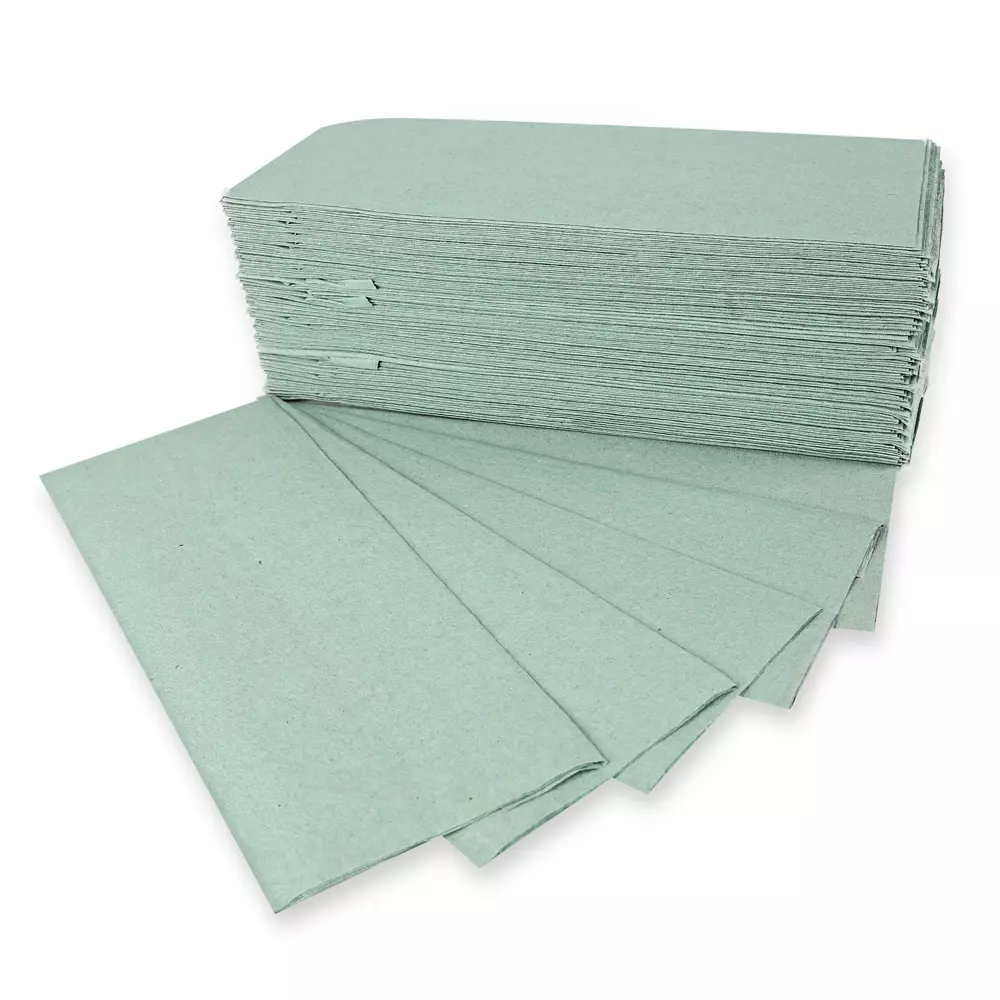 HygoClean 30463, 1-lagige Recycling-Papierhandtücher, C-Falz, Grün, image 2