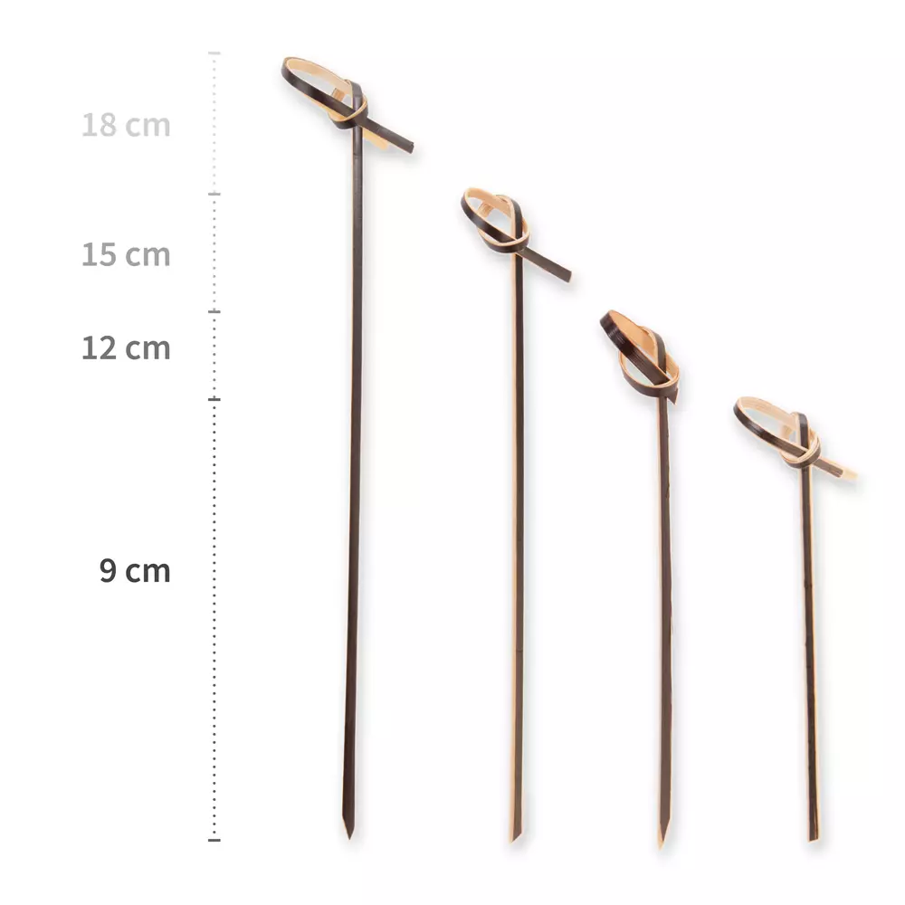 NATUREStar 38958, Organic Loop Bamboo Fingerfood Skewers, 150 mm, Black