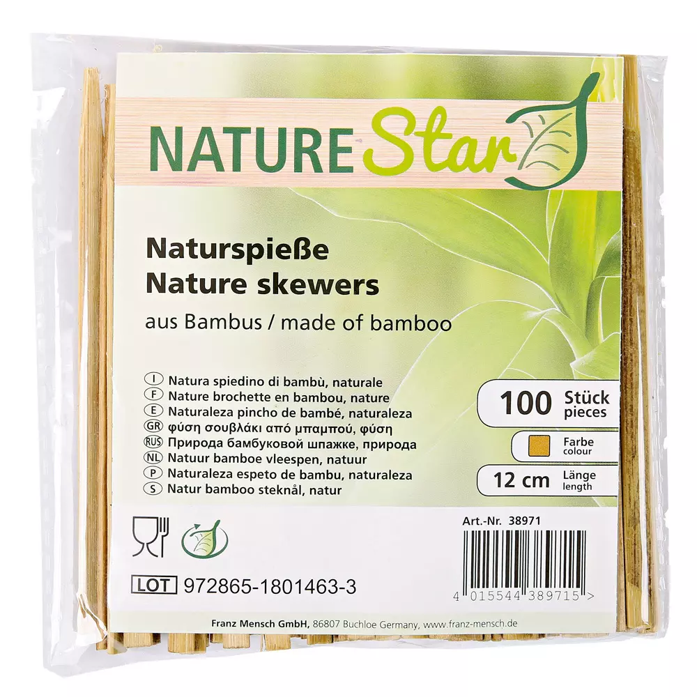 NATUREStar 38971, Natural Organic Bamboo Fingerfood Skewers, 120 mm, image 2