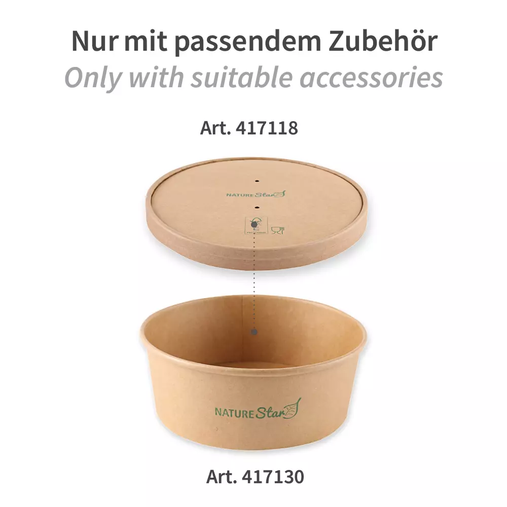 NATUREStar 417118, Caesar Organic Salad Bowl Lids, Kraft Paper/PE, FSC®-mix, ø 185 mm, image 4