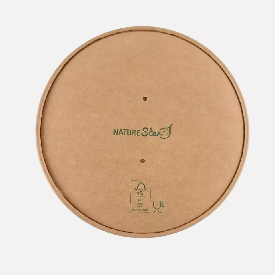 NATUREStar 417118, Caesar Organic Salad Bowl Lids, Kraft Paper/PE, FSC®-mix, ø 185 mm, image 1, gallery thumbnail