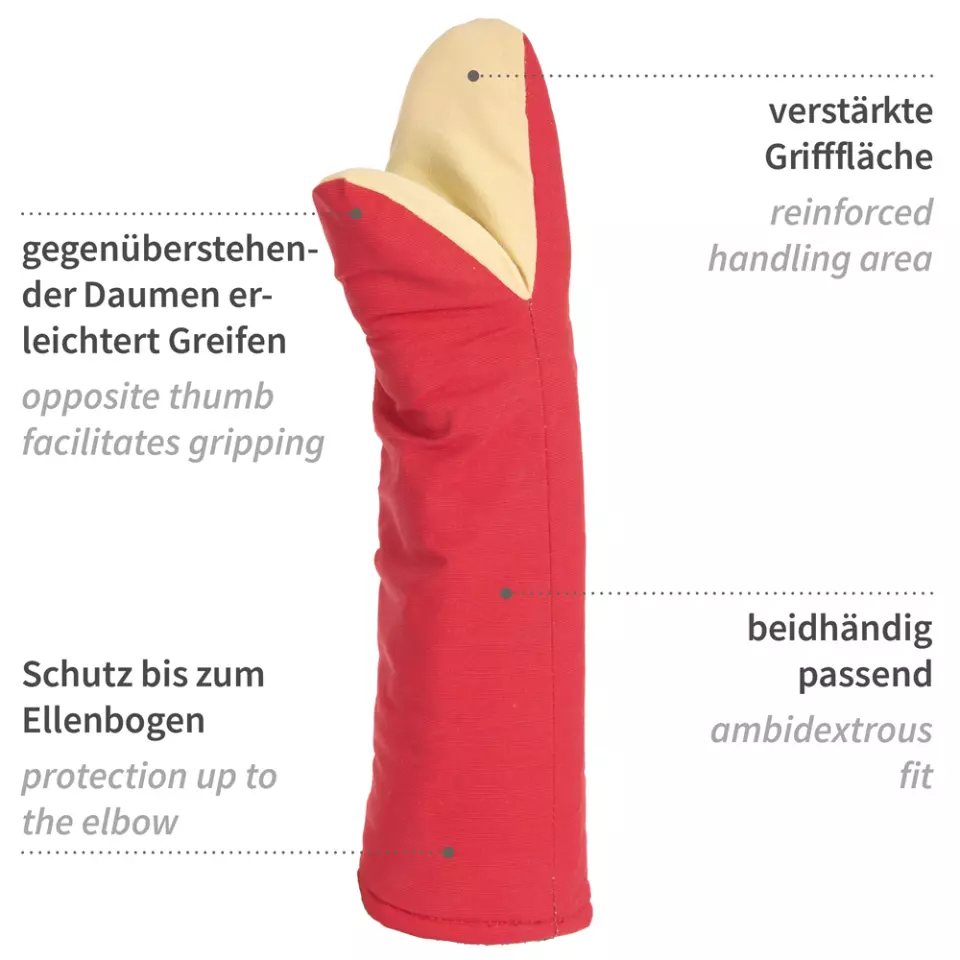 HygoStar 3321, Ovenstar Canvas Oven Gloves, 44 cm, Red, image 2, gallery thumbnail