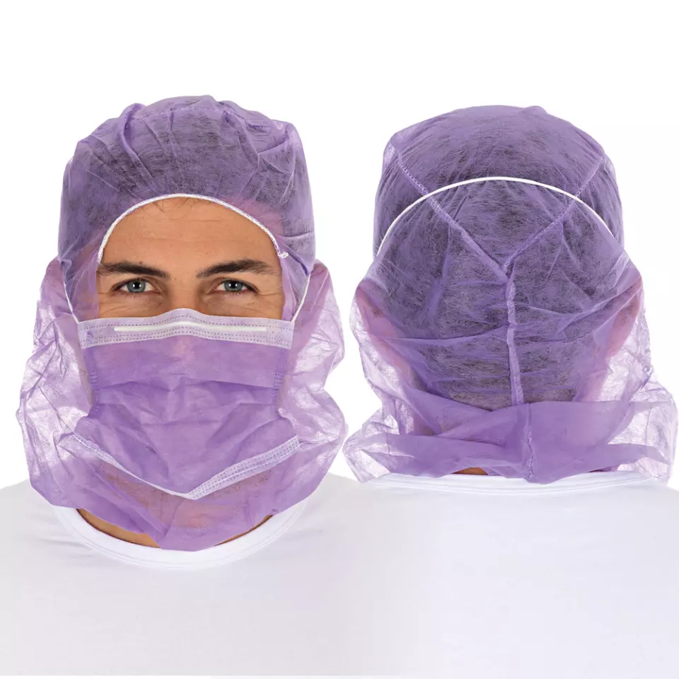 HygoStar 13203, PP Astro Caps with 2-Ply Face Mask, Purple, image 1, gallery thumbnail
