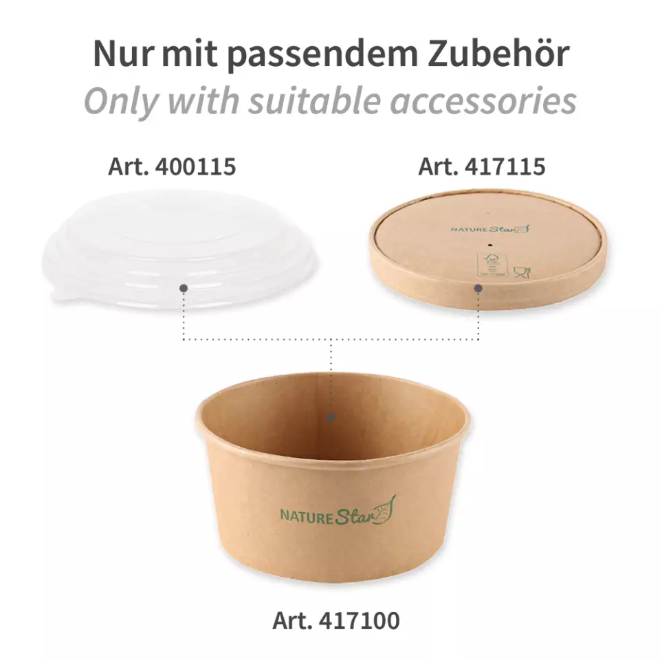 NATUREStar 417100, Caesar Organic Kraft Paper/PE Salad Bowls, 1000 ml, Ø 150 mm, FSC®-mix, image 7, gallery thumbnail