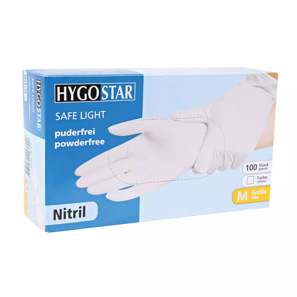 HygoStar 27029, Safe Light Nitrile Gloves, Size 11/XXL, White, Powder-Free, image 4, gallery thumbnail