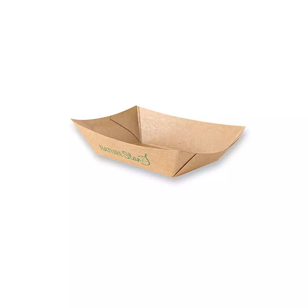 NATUREStar 416510, Tasty Organic Food Trays, 100 ml, 105 x 70 x 27 mm, Kraft Paper/PLA