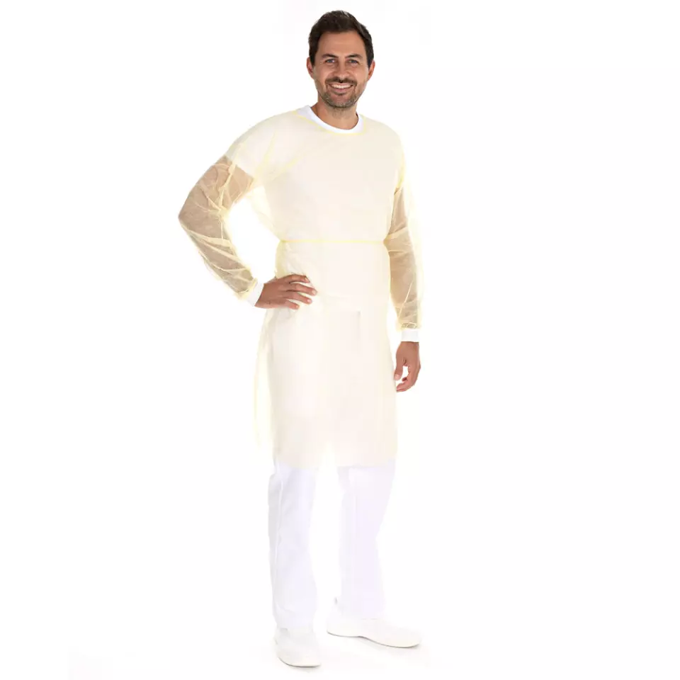 HygoNorm 277188, Eco PP Gowns, Knitted Cuffs, L, Yellow, image 2, gallery thumbnail