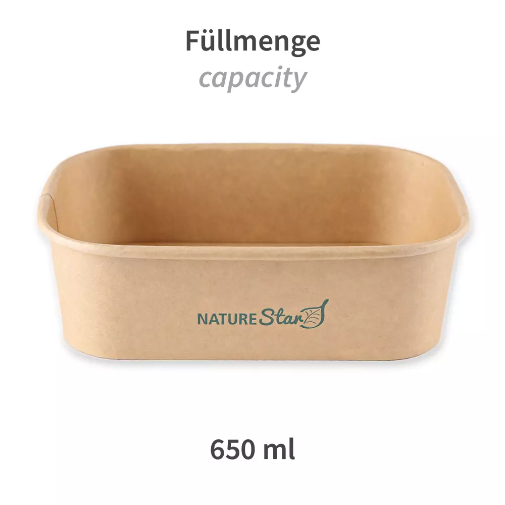 NATUREStar 417465, Takeaway Organic Kraft Paper/PE Trays, 650 ml, 172 x 120 x 50 mm, FSC®-mix, image 2