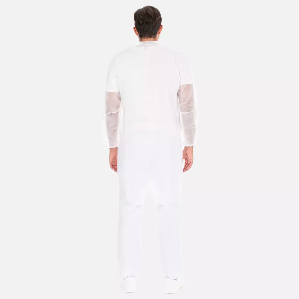 HygoNorm 274021, PP Besucherkittel mit Klettverschluss, Leicht, Weiß, image 3, gallery thumbnail