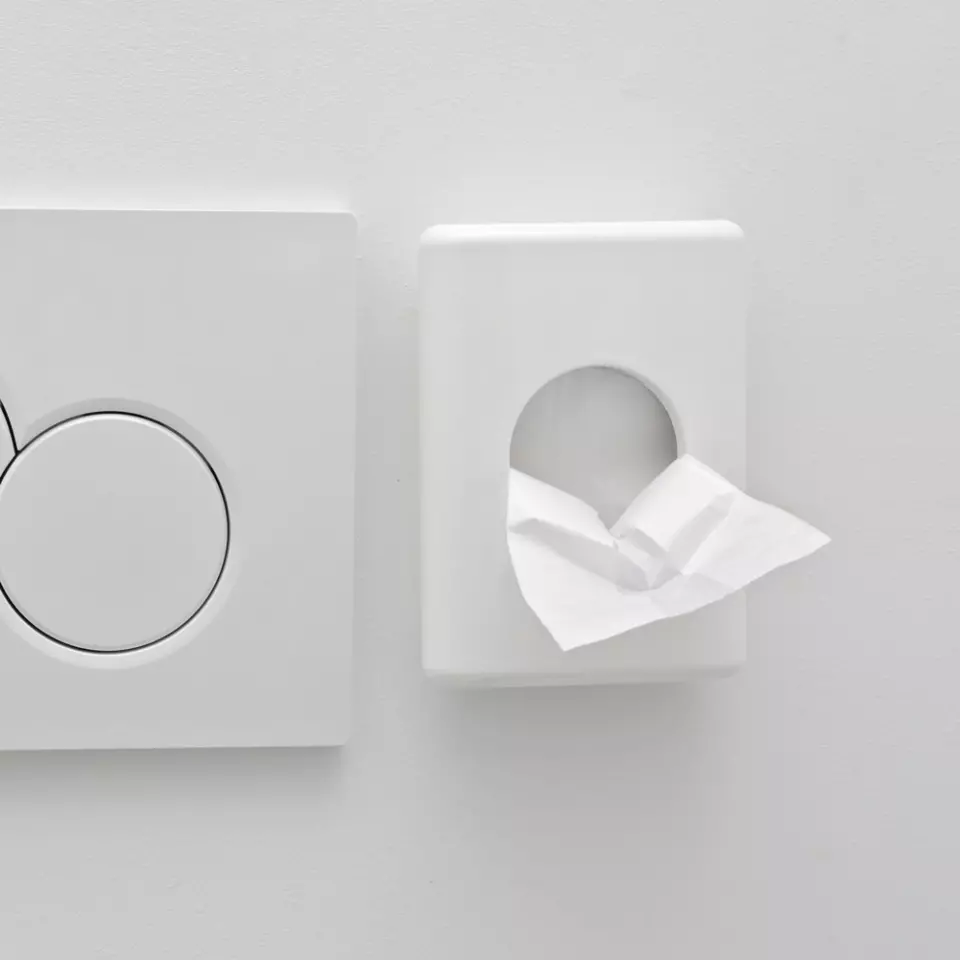 HygoStar 88845, PVC Hygiene Bag Dispenser, White, image 4, gallery thumbnail