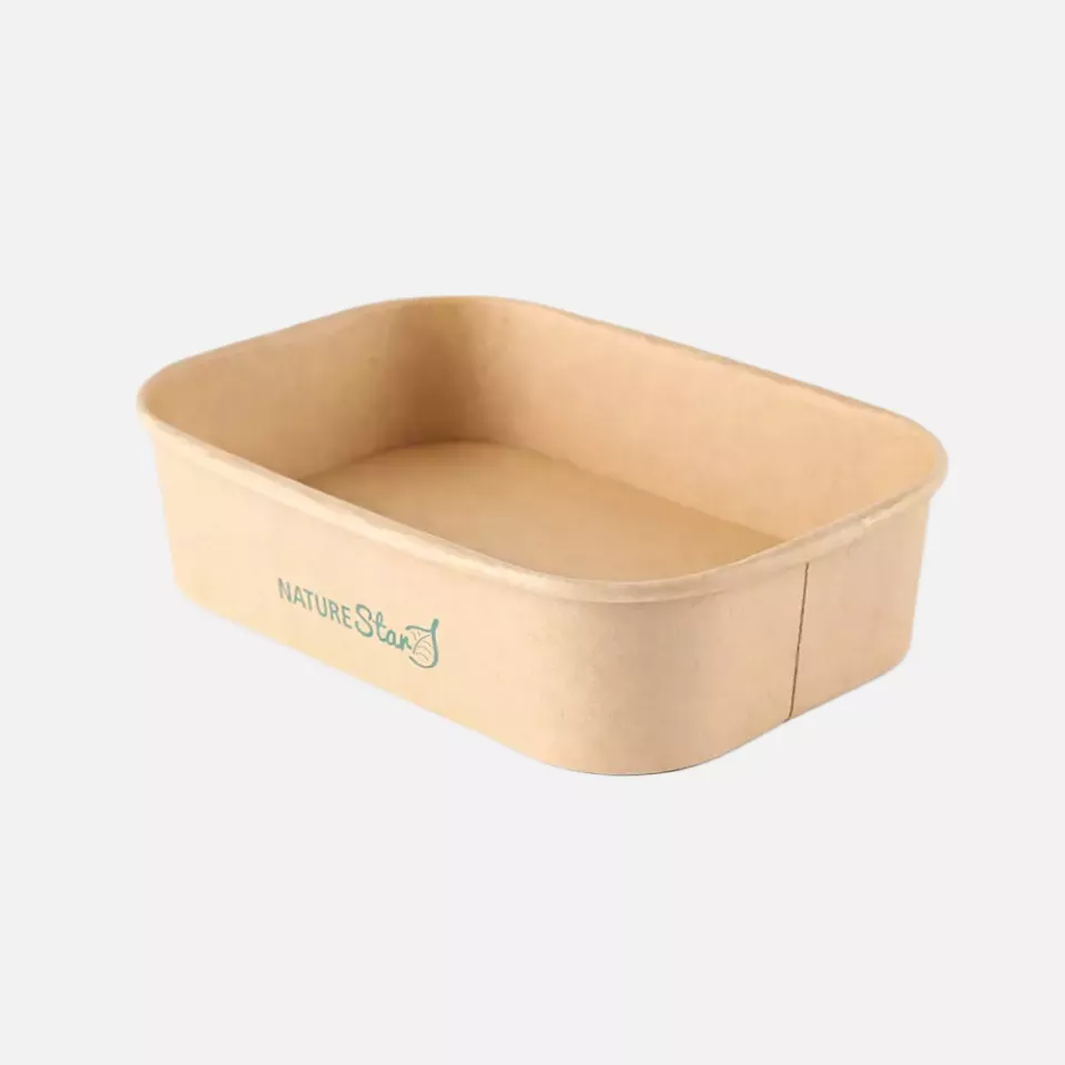 NATUREStar 417450, Organic Takeaway Kraft Paper/PE Trays, 500 ml, 172 x 120 x 41 mm, FSC®-mix, image 1, gallery thumbnail