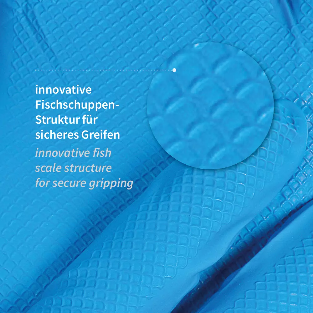 Franz Mensch 2708069, Power Grip Light Nitrile Gloves, Powder-Free, image 2
