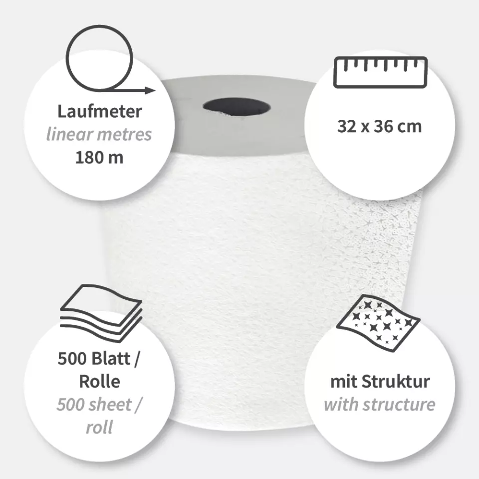 HygoClean 317800, Light PP Cleaning Cloths, Roll, White, image 3, gallery thumbnail
