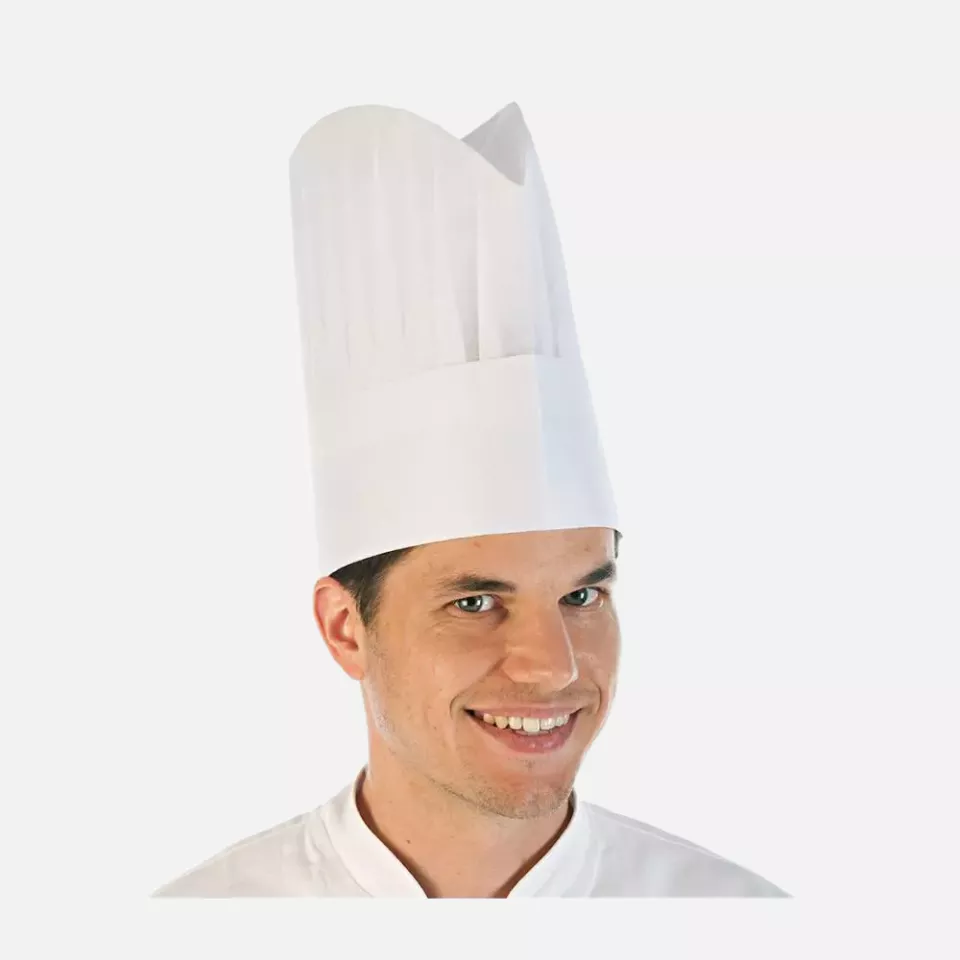 HygoNorm 09809, Excellent Embossed Paper Chef's Hats, 22 cm, White, image 1, gallery thumbnail