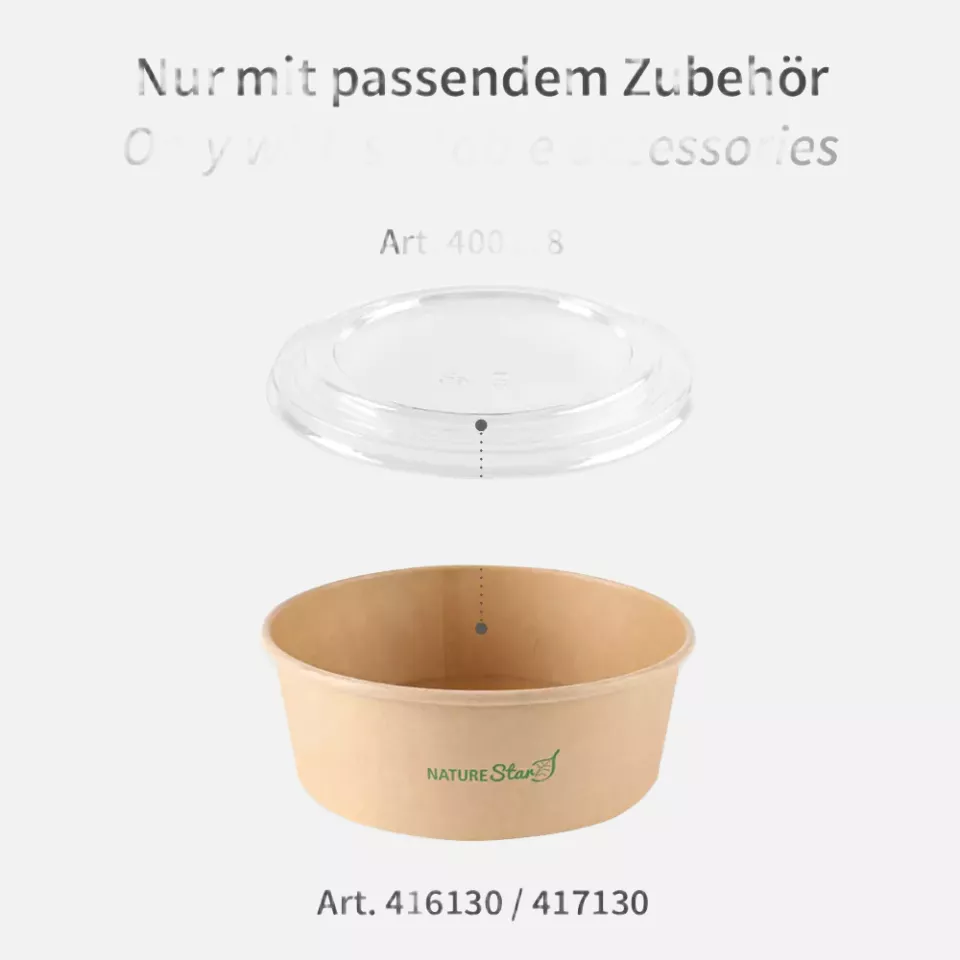 NATUREStar 400118, Caesar Organic rPET Salad Bowl Lids, ø 185 mm, Transparent, image 3, gallery thumbnail