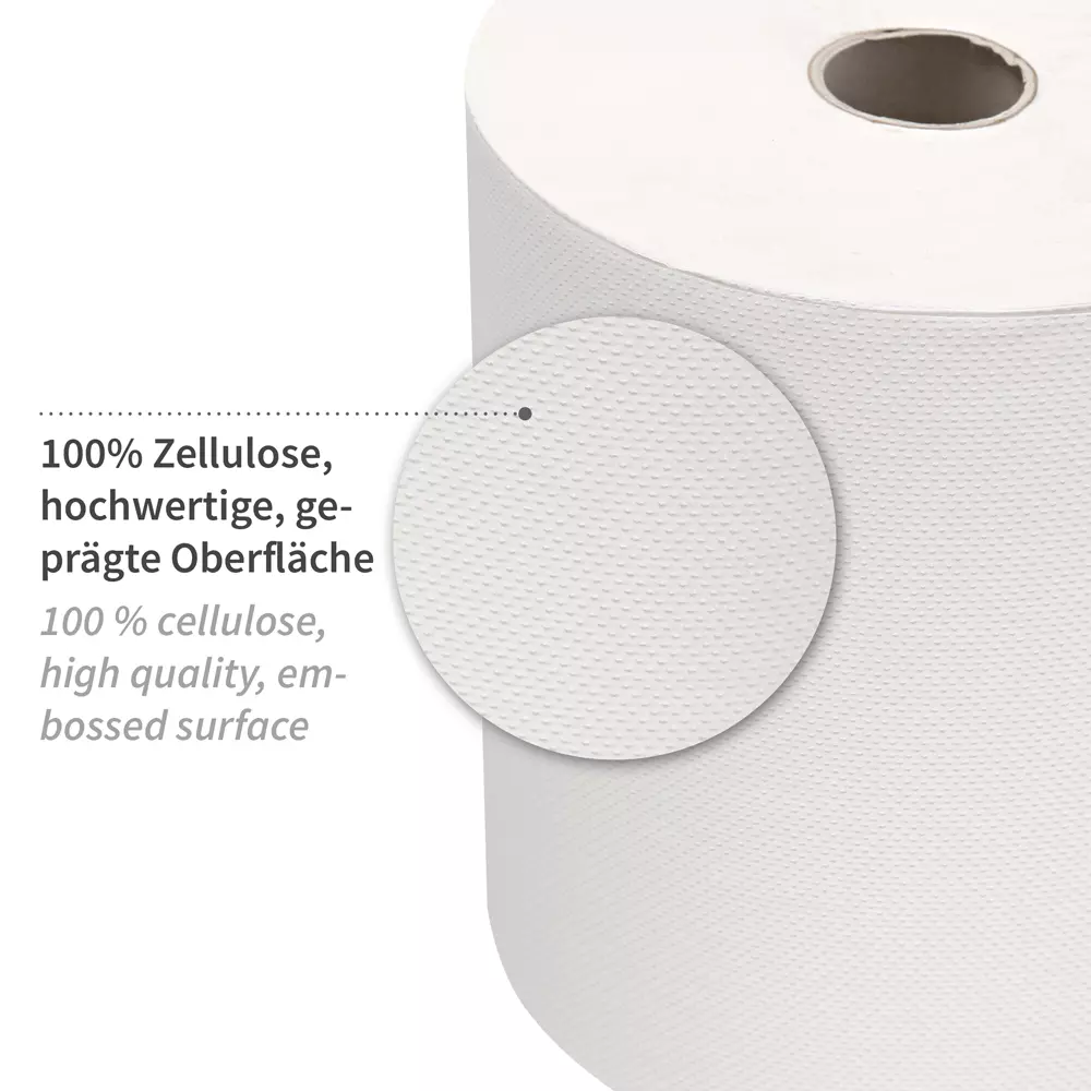 HygoClean 30445, Paper Towel Rolls, 2-Ply, Outside Unwinding, Bright White (Cellulose), image 3