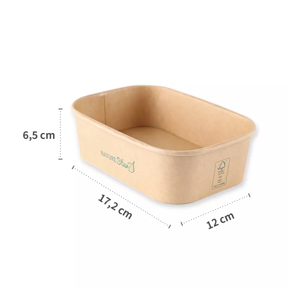NATUREStar 417465, Takeaway Organic Kraft Paper/PE Trays, 650 ml, 172 x 120 x 50 mm, FSC®-mix, image 3