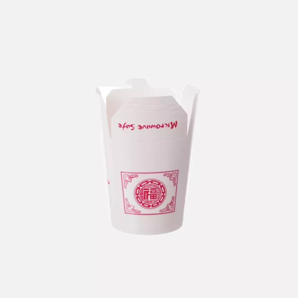 Franz Mensch 417413, Asia Paper/PE Food Container, 470 ml, 16 oz, White, image 1, gallery thumbnail