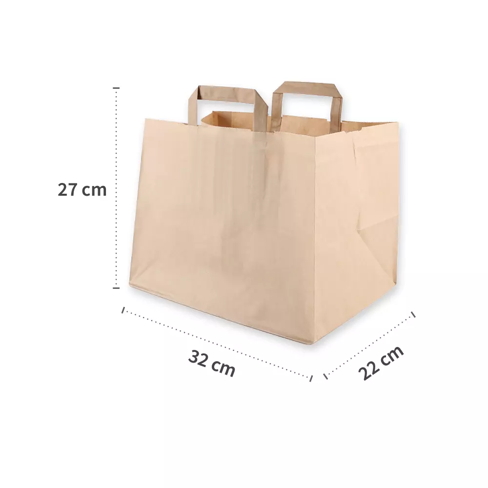 NATUREStar 35567, Kraft Organic Paper Carrier Bags, 320 + 220 x 270 mm, Brown, 80 g/m², image 5