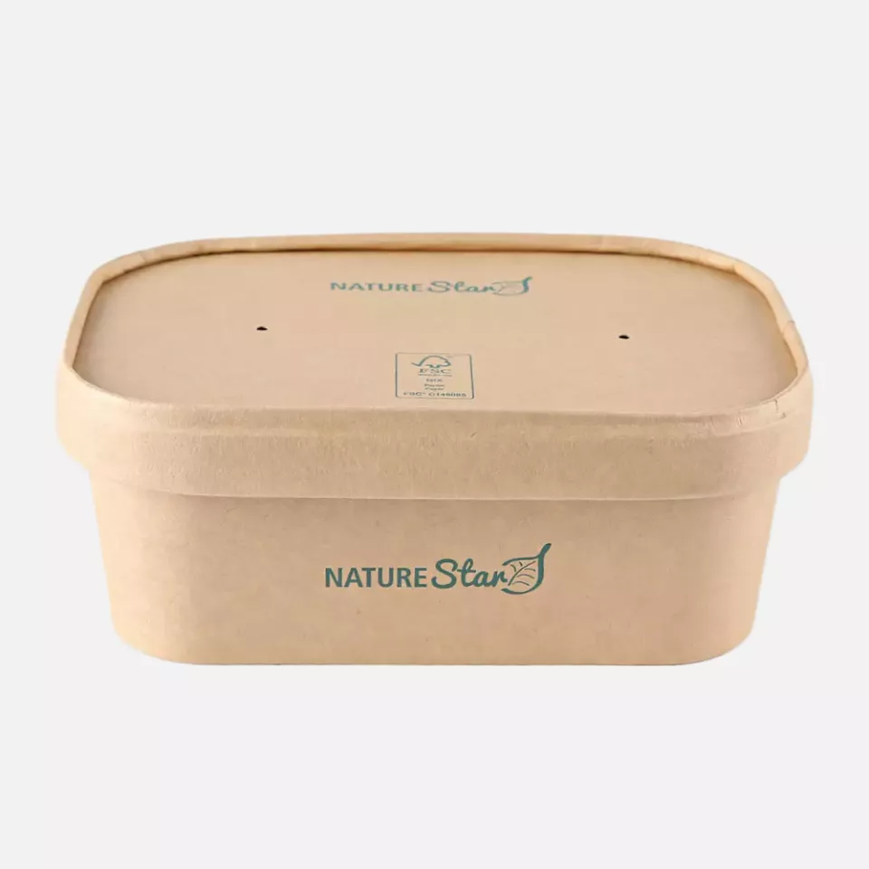 NATUREStar 417475, Organic Takeaway Trays, Kraft Paper/PE, 750 ml, 172 x 120 x 58 mm, FSC®-mix, image 4, gallery thumbnail