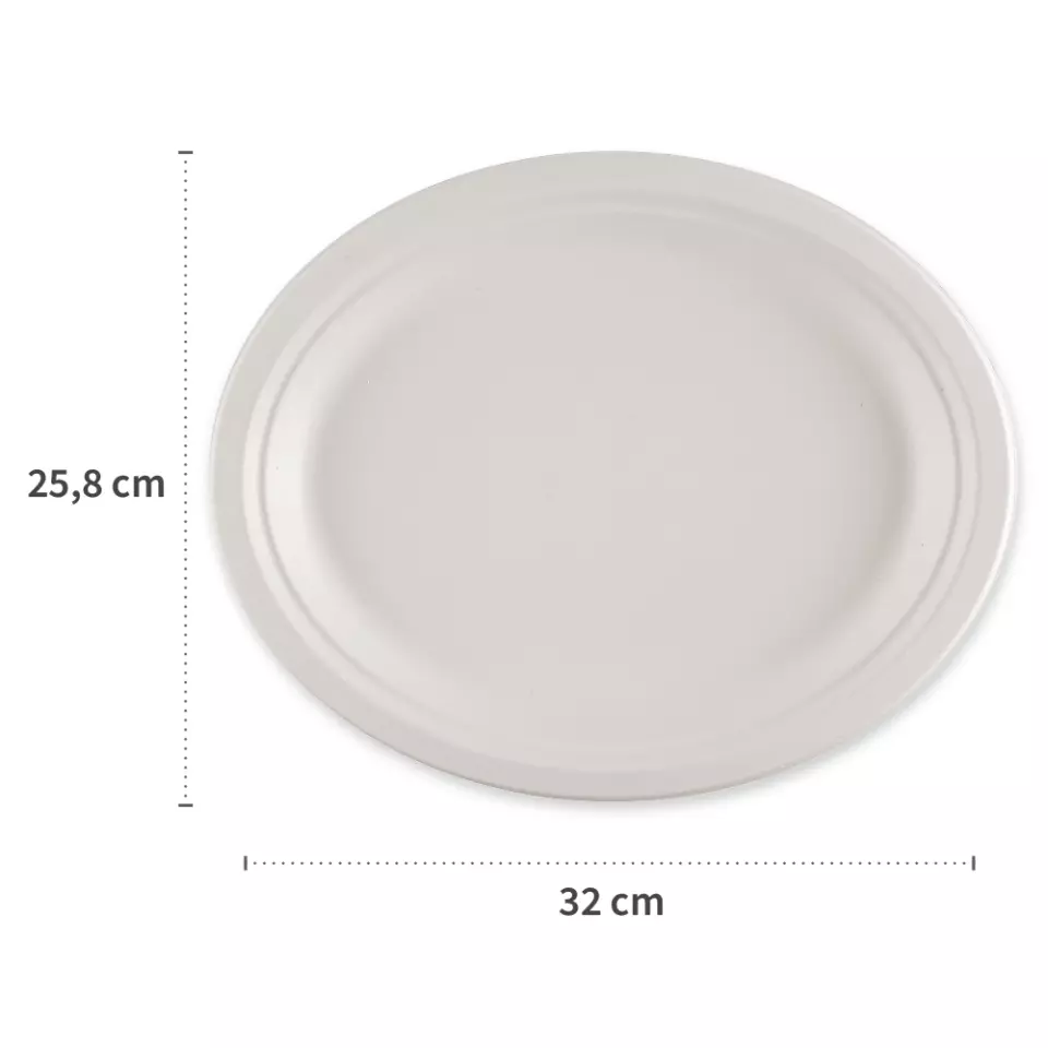 NATUREStar 41032, Organic Bagasse Plates, 320 x 258 mm, Oval, image 2, gallery thumbnail