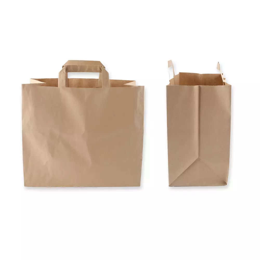 NATUREStar 35566, Organic Kraft Paper Carrier Bags, 320 + 170 x 250 mm, Brown, image 3